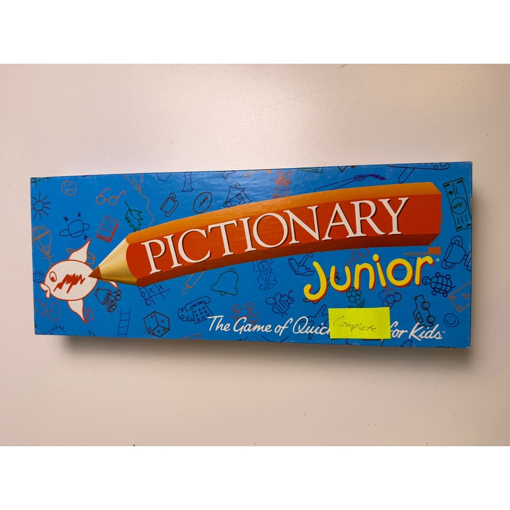 Milton Bradley Pictionary Junior Board Game‎ 1993 Complete Kids Drawing Game